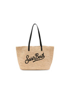 Borsa Rafia City MC2 Saint Barth beige con ricamo logo RAFC001 00421L MC2 ST. BARTH KIDS 