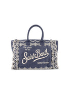 Borsa Vanity MC2 Saint Barth in denim con pizzo sangallo VANI0029 00485L MC2 ST. BARTH KIDS 