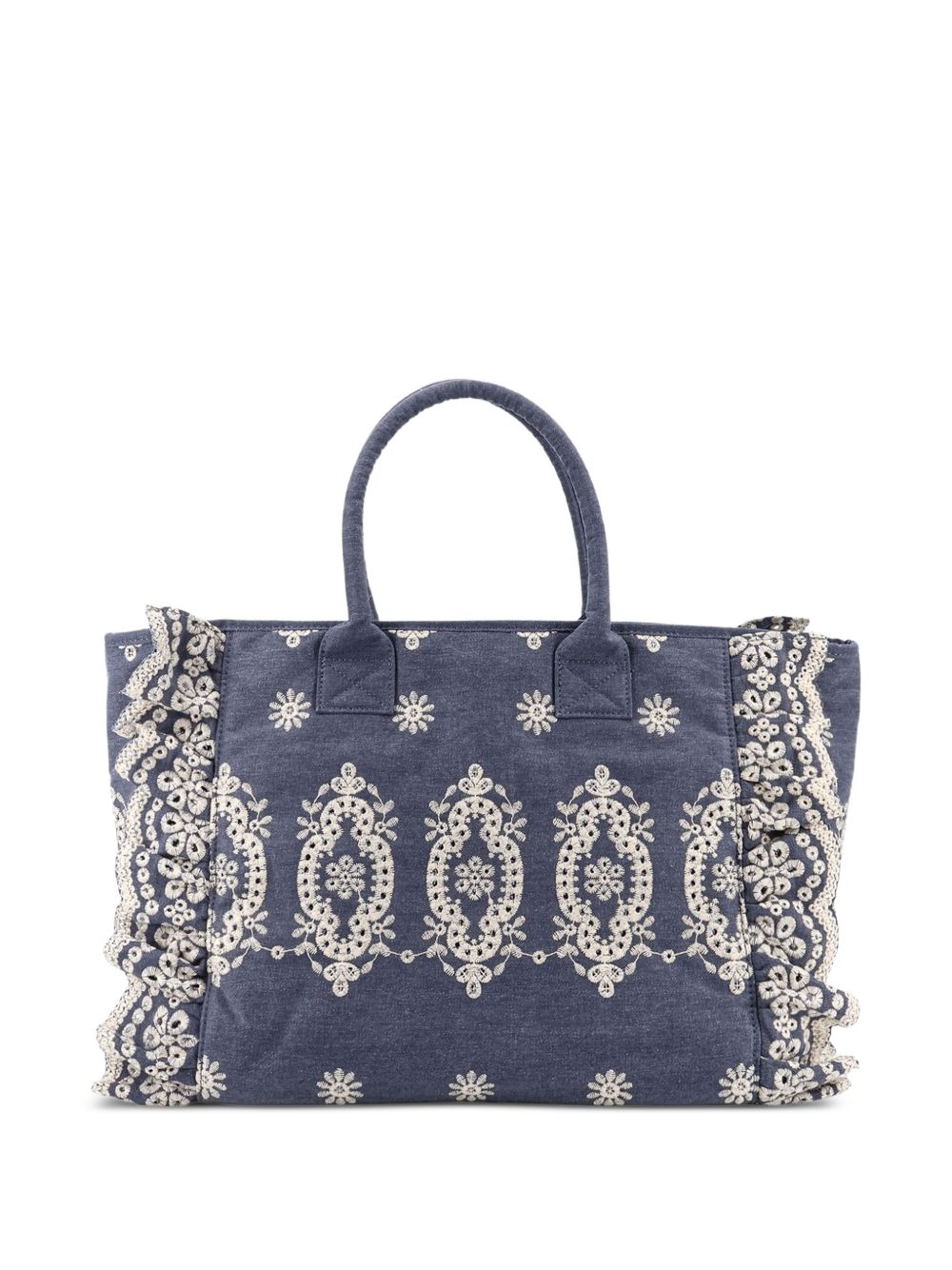 Borsa Vanity MC2 Saint Barth in denim con pizzo sangallo VANI0029 00485L MC2 ST. BARTH KIDS 