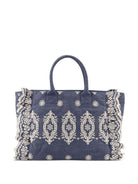 Borsa Vanity MC2 Saint Barth in denim con pizzo sangallo VANI0029 00485L MC2 ST. BARTH KIDS 
