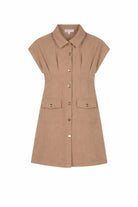 Abito per bambina Michael Kors Kids marrone con tasca applicata R30594 263 MICHAEL KORS KIDS 