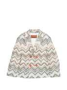 Giacche per bambino Missoni Kids beige con motivo a zig-zag MY2P00 P0595 998 MISSONI KIDS 