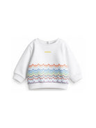 Felpa per neonato Missoni Kids bianca con motivo a zig zag MY4540 F0061 100MC MISSONI KIDS 