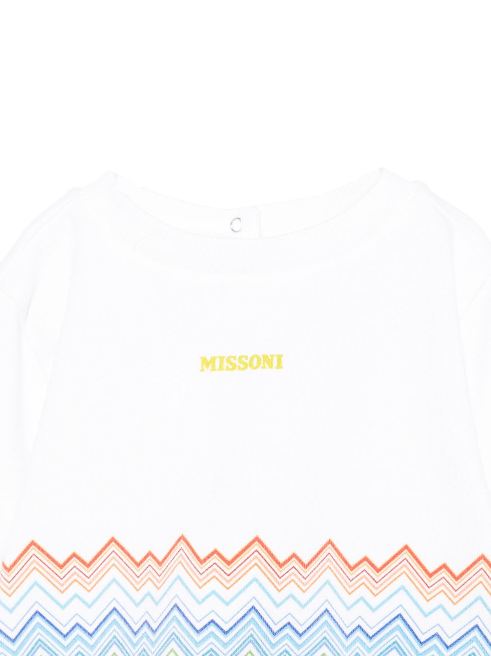 Felpa per neonato Missoni Kids bianca con motivo a zig zag MY4540 F0061 100MC MISSONI KIDS 