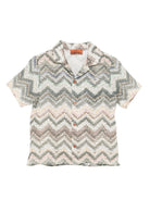 Camicia per bambino Missoni Kids beige con motivo all-over MY5P11 P0595 998 MISSONI KIDS 