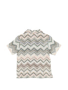 Camicia per bambino Missoni Kids beige con motivo all-over MY5P11 P0595 998 MISSONI KIDS 