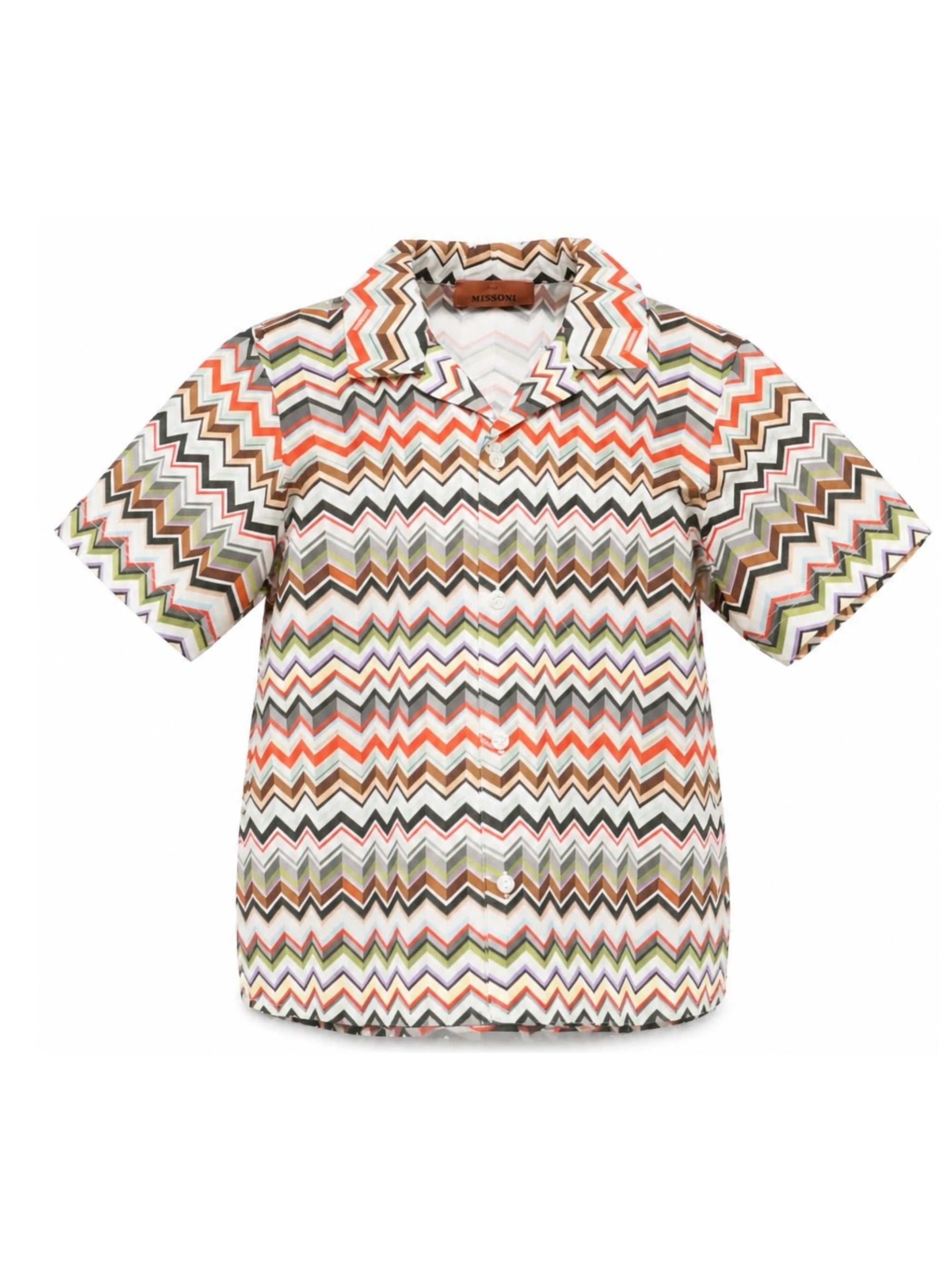 Camicia per bambino Missoni Kids beige chiaro con colletto stile campeggio MY5P31 P0606 997 MISSONI KIDS 