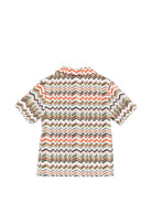 Camicia per bambino Missoni Kids beige chiaro con colletto stile campeggio MY5P31 P0606 997 MISSONI KIDS 
