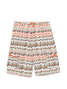 Shorts per bambino Missoni Kids multicolore con motivo a zig zag MY6Q29 P0606 997 MISSONI KIDS 