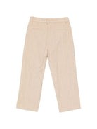 Pantalone per bambino Missoni Kids beige con trama a spina di pesce MY6Q50 G0211 130 MISSONI KIDS 