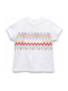 T-shirt per neonati Missoni Kids bianca con motivo a zigzag MY8031 Z3672 100MC MISSONI KIDS 