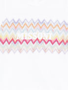 T-shirt per neonati Missoni Kids bianca con motivo a zigzag MY8031 Z3672 100MC MISSONI KIDS 
