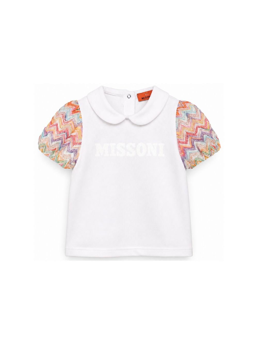 T-shirt per neonata Missoni Kids bianca con logo sul davanti MY8041 Z3672 100MC MISSONI KIDS 