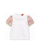 T-shirt per neonata Missoni Kids bianca con logo sul davanti MY8041 Z3672 100MC MISSONI KIDS 