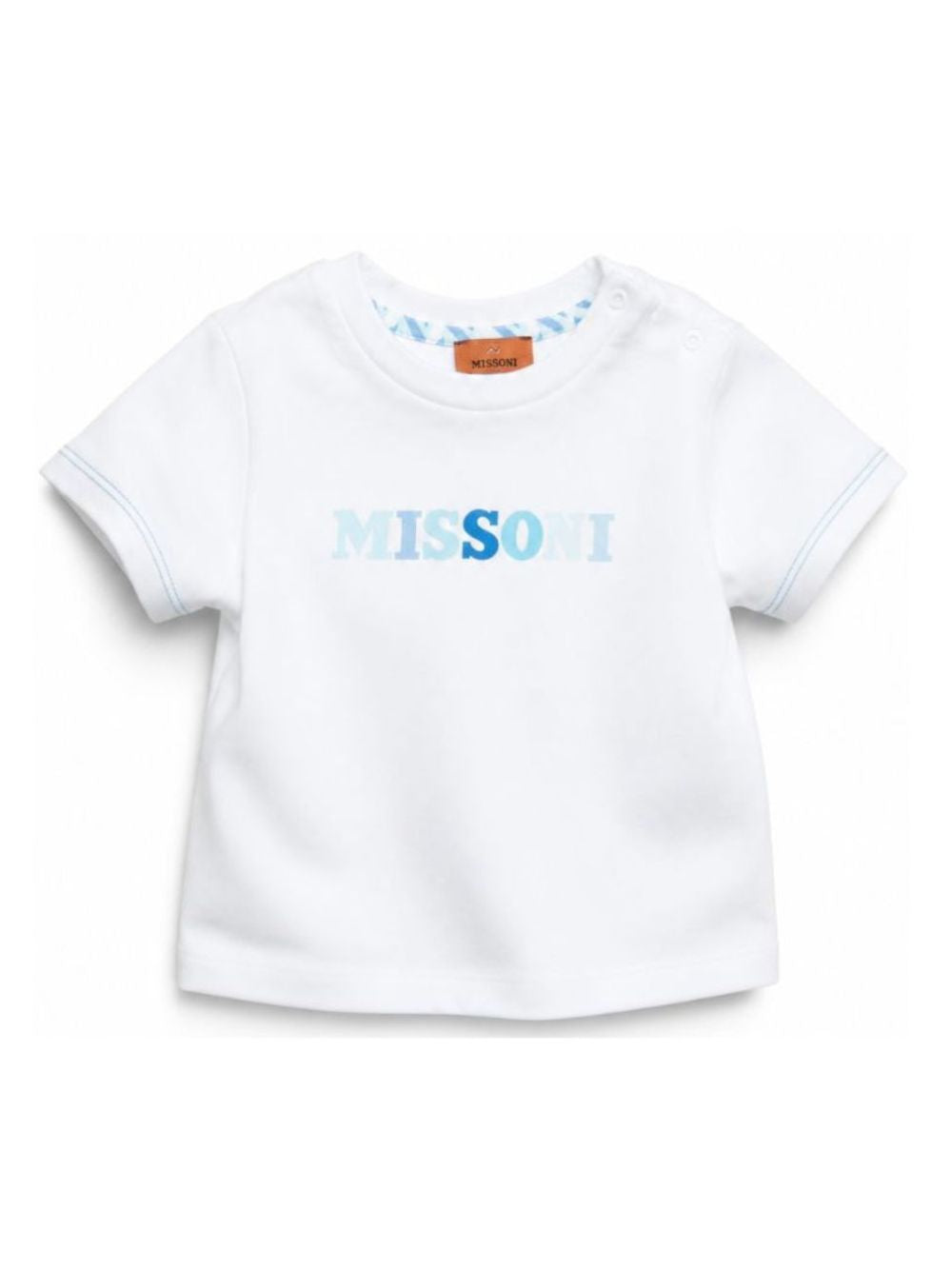 T-shirt per neonato Missoni Kids bianca con stampa logo sul davanti MY8511 Z3672 100AZ MISSONI KIDS 
