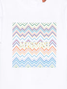 T-shirt per neonato Missoni Kids bianca con motivo a zig-zag MY8541 Z3672 100MC MISSONI KIDS 