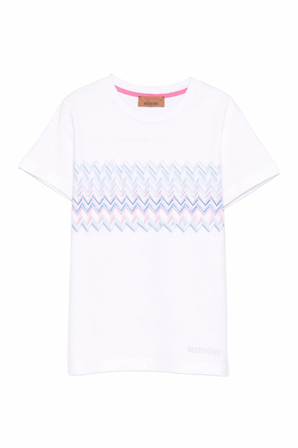 T-shirt per bambina Missoni Kids bianca con motivo a zigzag MY8A31 Z3672 100MC MISSONI KIDS 