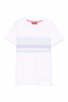 T-shirt per bambina Missoni Kids bianca con motivo a zigzag MY8A31 Z3672 100MC MISSONI KIDS 