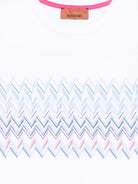 T-shirt per bambina Missoni Kids bianca con motivo a zigzag MY8A31 Z3672 100MC MISSONI KIDS 
