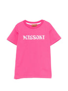 T-shirt per bambina Missoni Kids rosa con logo MY8A41 Z3672 513 MISSONI KIDS 