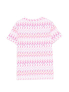 T-shirt per bambina Missoni Kids rosa con motivo a zigzag MY8A71 Z3676 100FU MISSONI KIDS 
