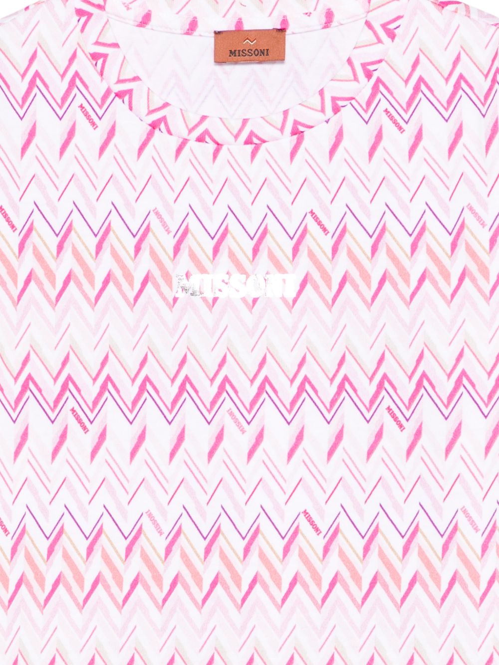 T-shirt per bambina Missoni Kids rosa con motivo a zigzag MY8A71 Z3676 100FU MISSONI KIDS 