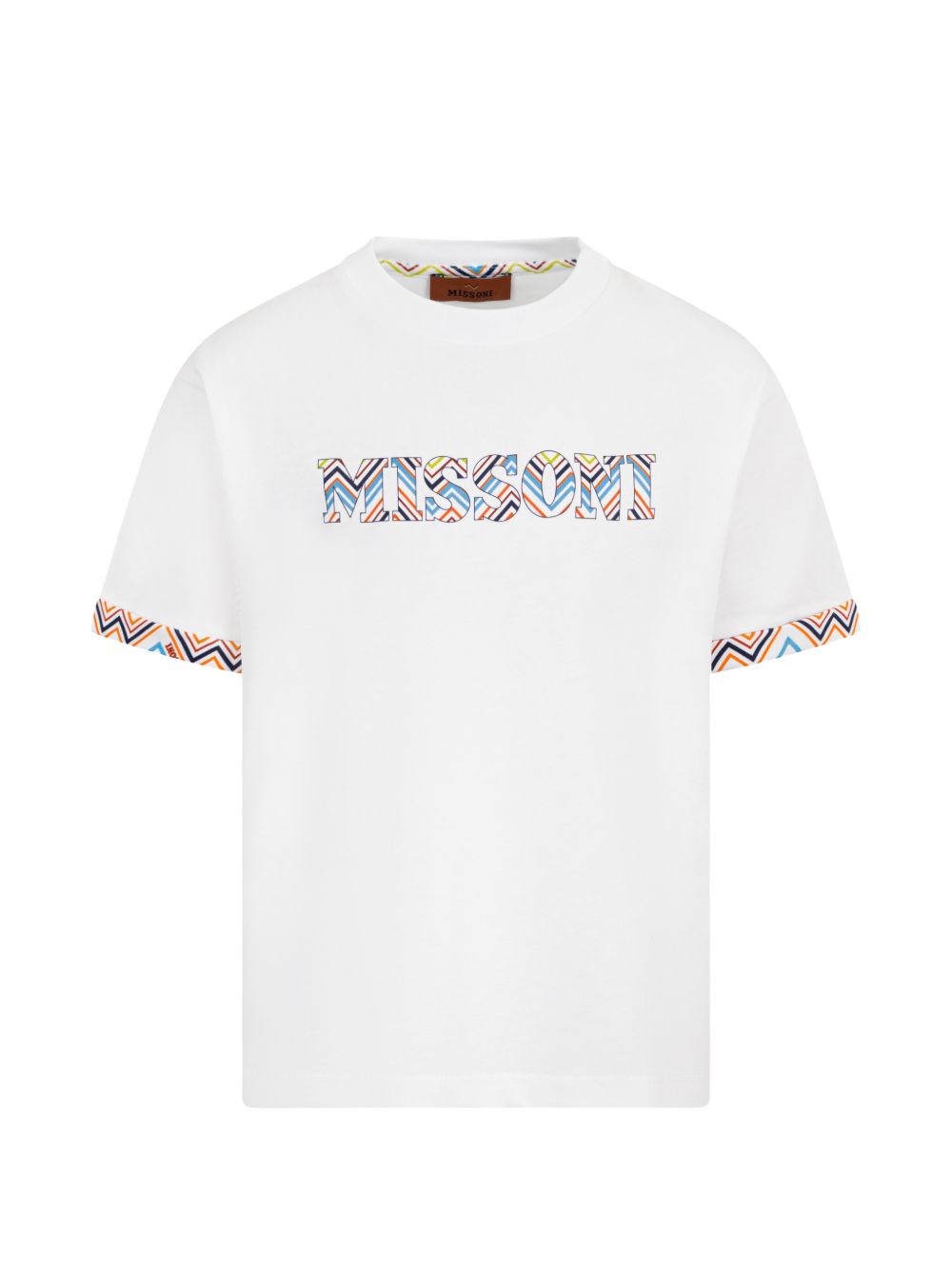 T-shirt per bambino Missoni Kids bianca con dettaglio logo a zigzag MY8P11 Z3672 100MC MISSONI KIDS 