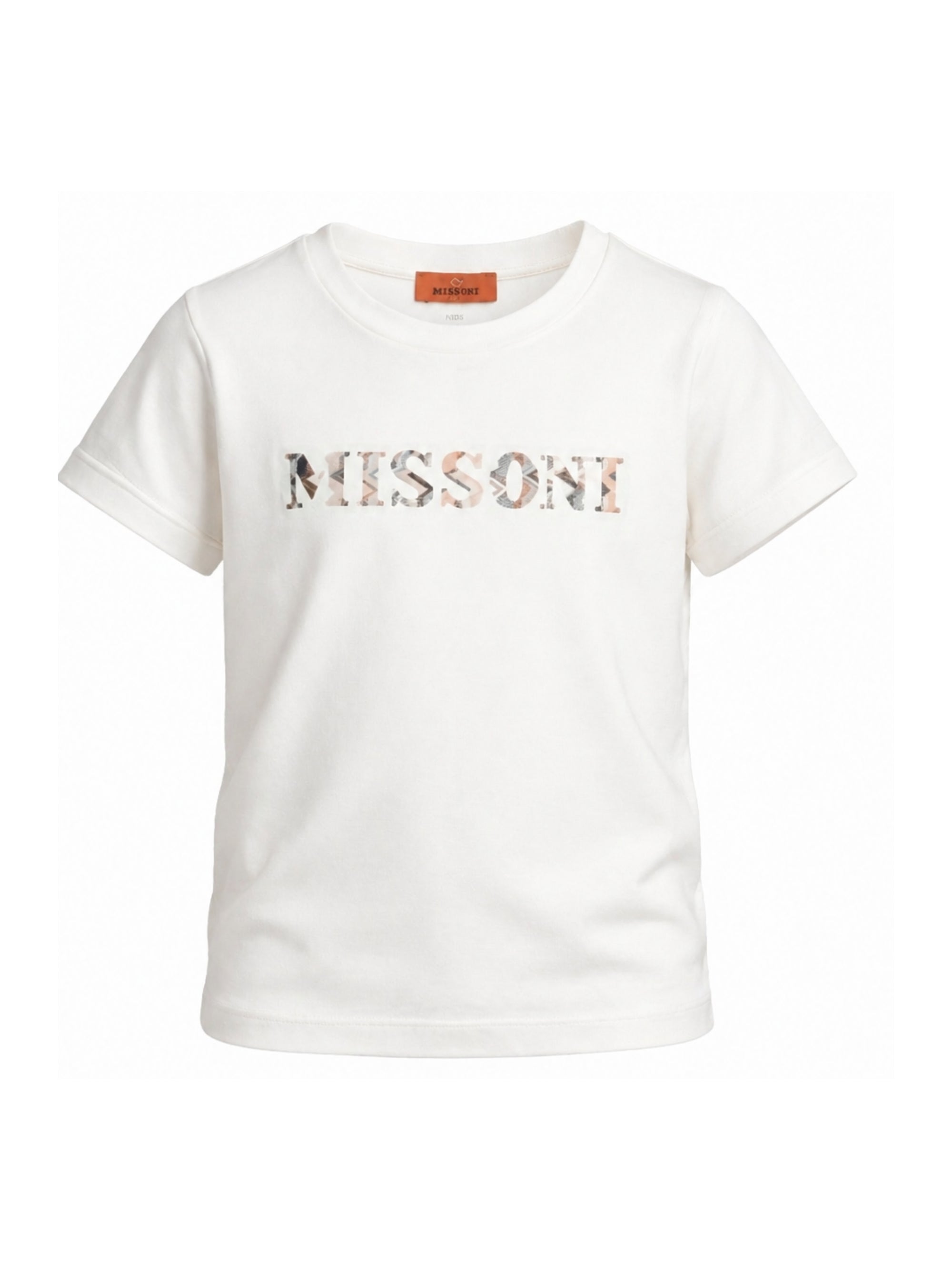 T-shirt per bambino Missoni Kids bianca con logo ricamato MY8P51 Z3672 102 MISSONI KIDS 