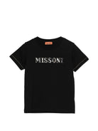 T-shirt per bambino Missoni Kids nera con logo sul davanti MY8P51 Z3672 930 MISSONI KIDS 