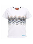 T-shirt per bambino Missoni Kids bianca con stampa grafica MY8P81 Z3672 100MC MISSONI KIDS 
