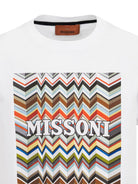 T-shirt per bambino Missoni Kids bianca con stampa grafica zigzag MY8P91 Z3672 100MC MISSONI KIDS 