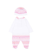 Set tutina e cappellino per neonata Missoni Kids bianco con motivo a zigzag MYB010 Z3672 100FU MISSONI KIDS 