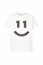 T-shirt per bambino Molo bianca con stampa grafica smile sul davanti 1S26A224 5632 MOLO KIDS 