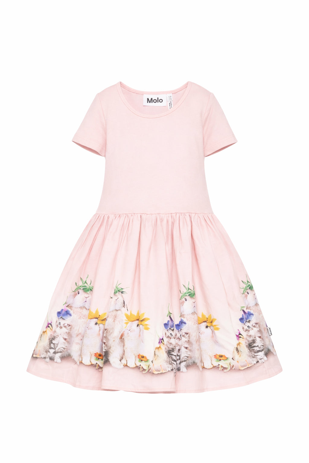 Abito per bambina Molo rosa con stampa grafica animali 2S26E102 5228 MOLO KIDS 