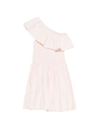 Abito monospalla per bambina Molo rosa chiaro con dettaglio balze 2S26E104 5647 MOLO KIDS 