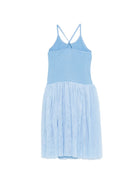 Abito in tulle per bambina Molo azzurro con spalline sottili incrociate 2S26E128 5637 MOLO KIDS 