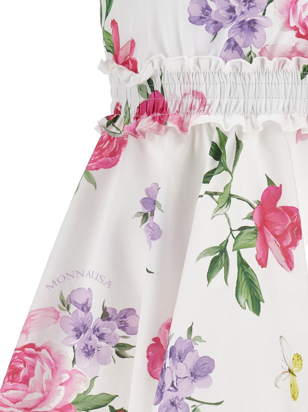 Abito per bambina Monnalisa bianco con stampa a fiori 11G908 7621 0099 MONNALISA KIDS 