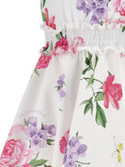 Abito per bambina Monnalisa bianco con stampa a fiori 11G908 7621 0099 MONNALISA KIDS 