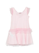 Abito per bambina Monnalisa rosa con dettagli con ruches 17G907 T9945 0090 MONNALISA KIDS 