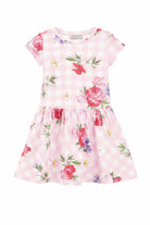 Abito per bambina Monnalisa rosa con motivo a quadri 19G906 7004 0090 MONNALISA KIDS 