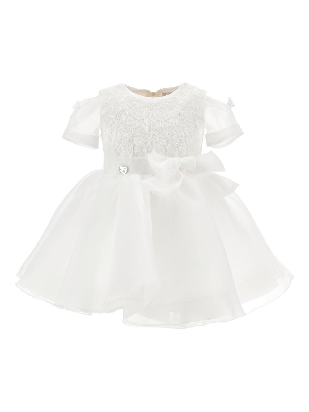 Abito per neonata Monnalisa bianco con dettaglio con fiocco 73G902 7112 0001 MONNALISA KIDS 
