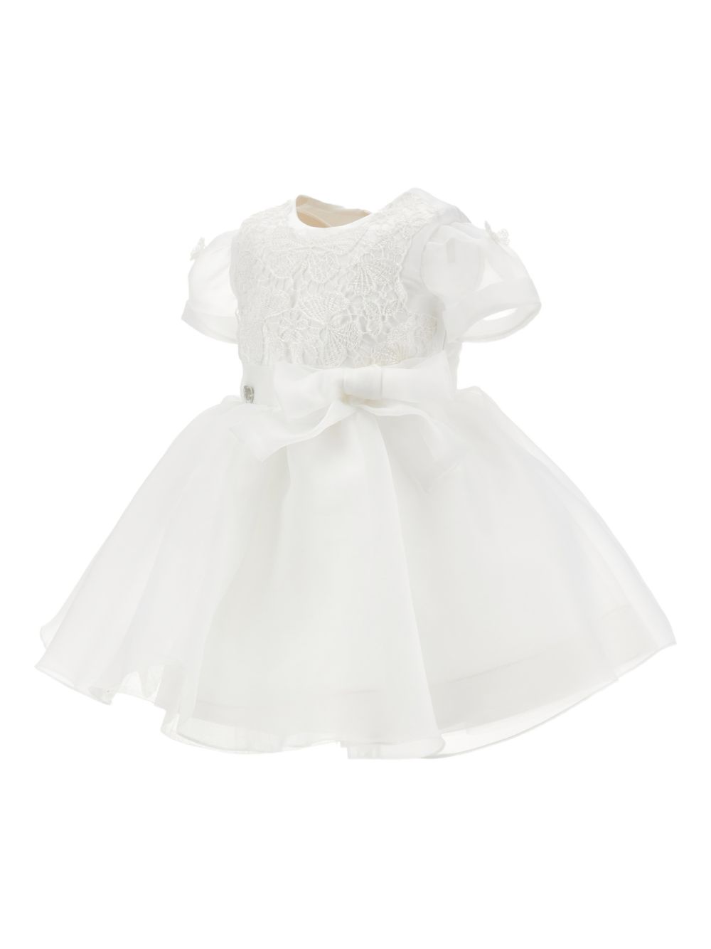 Abito per neonata Monnalisa bianco con dettaglio con fiocco 73G902 7112 0001 MONNALISA KIDS 