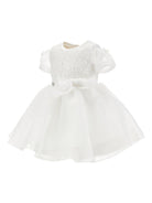 Abito per neonata Monnalisa bianco con dettaglio con fiocco 73G902 7112 0001 MONNALISA KIDS 