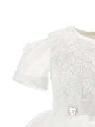 Abito per neonata Monnalisa bianco con dettaglio con fiocco 73G902 7112 0001 MONNALISA KIDS 