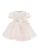 Abito per neonata Monnalisa rosa con dettaglio con fiocco 73G902 7112 0092 MONNALISA KIDS 