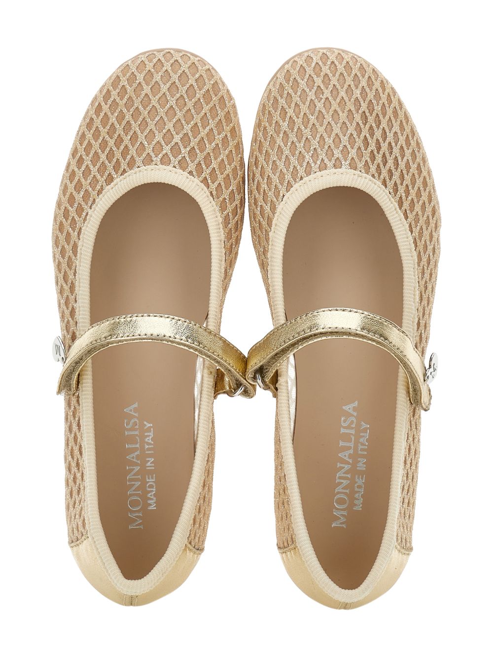 Ballerine per bambina Monnalisa color oro con design a rete 87G002RM 7704 0072 MONNALISA KIDS 