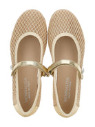 Ballerine per bambina Monnalisa color oro con design a rete 87G002RM 7704 0072 MONNALISA KIDS 