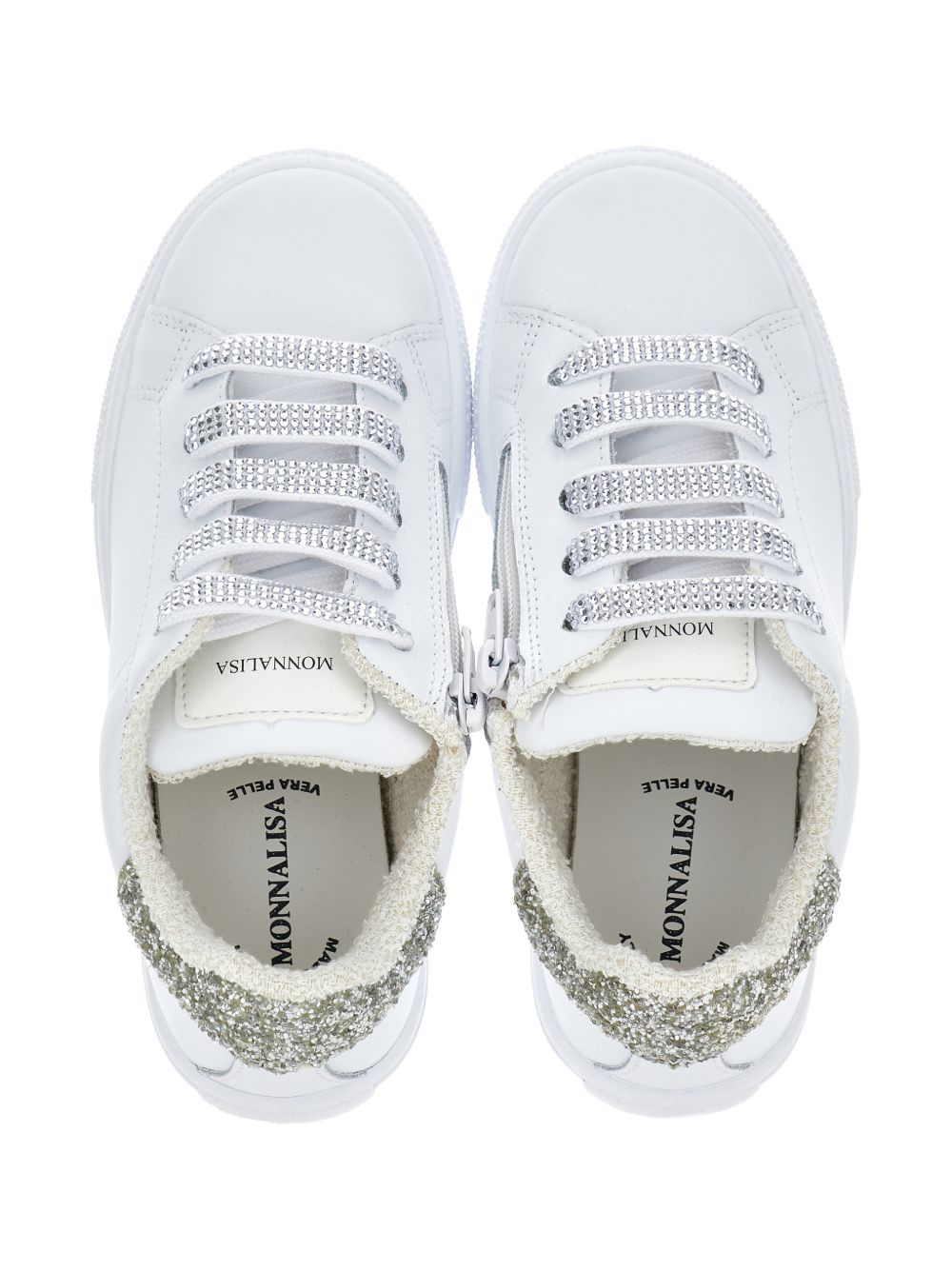 Sneakers per bambina Monnalisa bianche con glitter 87G006 7715 0001 MONNALISA KIDS 