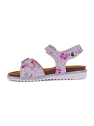 Sandali per bambina Monnalisa bianco e viola con stampa a fiori 8CG013 7702 0065 MONNALISA KIDS 