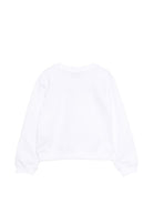 Felpa per bambina Moschino Kids bianca con stampa Teddy Bear HLF02MLDA00 10101 MOSCHINO KIDS 